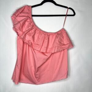 Crown & Ivy Petite Peach One Shoulder Top Size XL